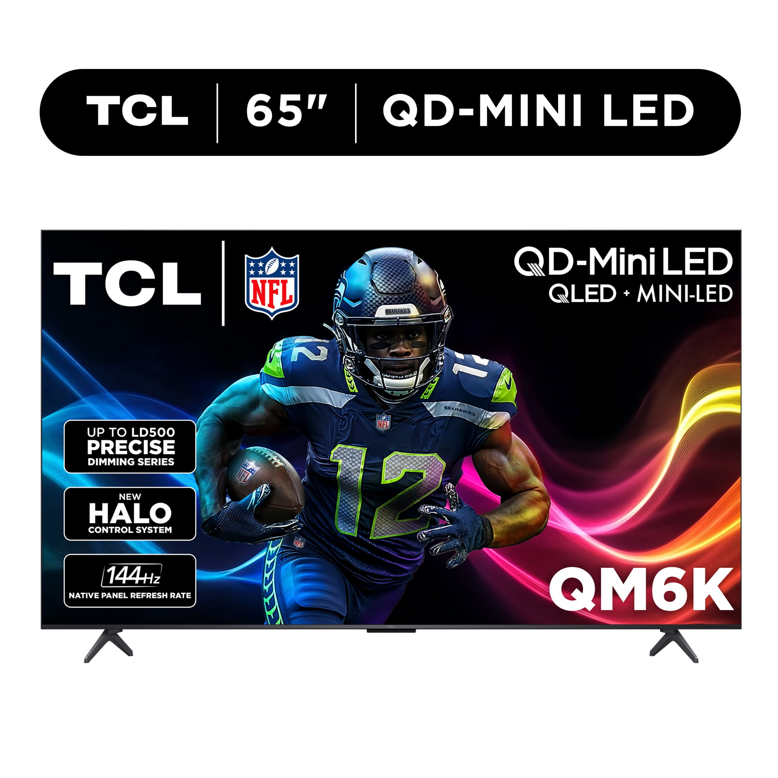 TCL 65" Class QM6K Series QD-Mini LED QLED 4K UHD HDR Smart Google TV (NEW 2025) - 144Hz, Dolby Atmos Onkyo Audio, Halo Control System - 65QM6K