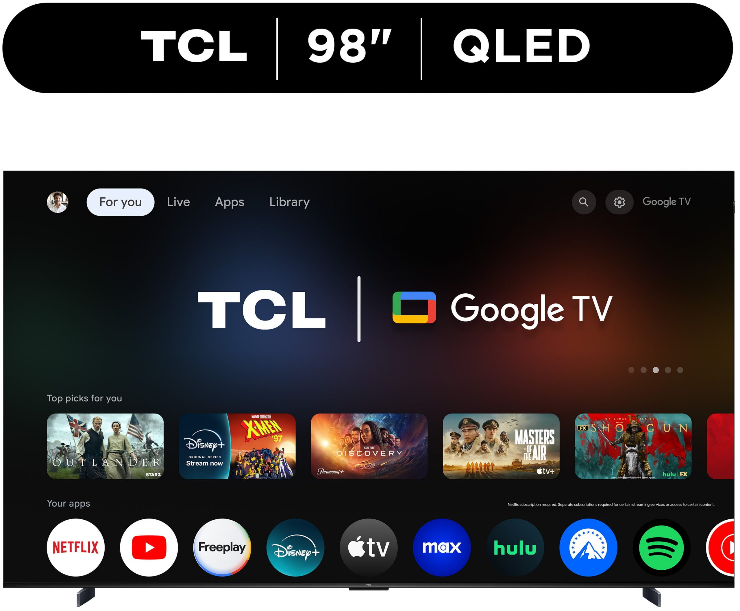TCL 98" Q Series (NEW 2025) 4K QLED, 144Hz, Dolby Vision HDR & Dolby Atmos Google TV, including Built-in Google Assistant with Voice Remote – 98Q51CG