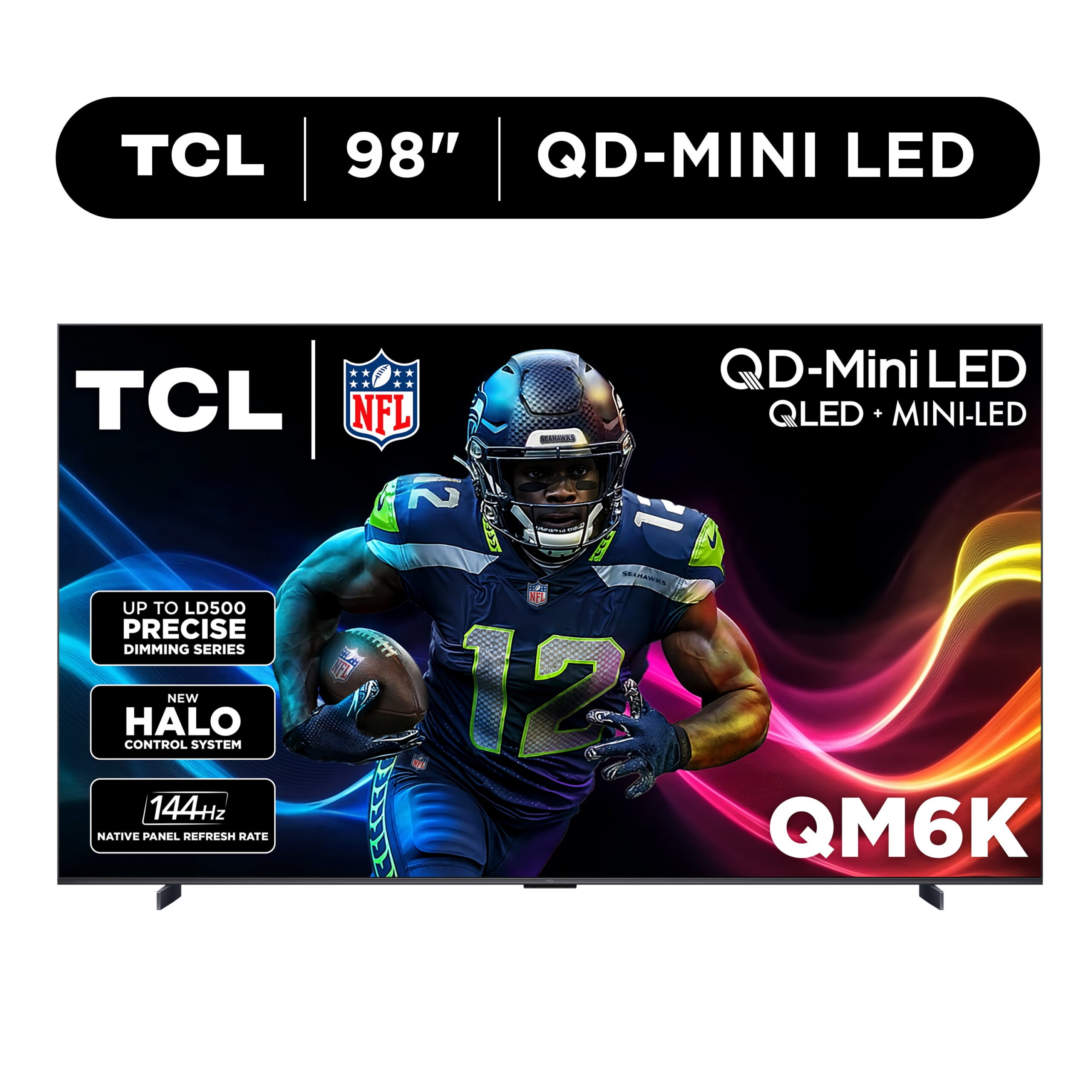 TCL 98" Class QM6K Series QD-Mini LED QLED 4K UHD HDR Smart Google TV (NEW 2025) - 144Hz, Dolby Atmos Onkyo Audio, Halo Control System - 98QM6K