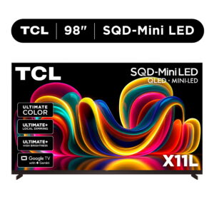 TCL 98” Class X11L Series QLED SQD-Mini LED Smart Google TV (NEW 2026) - Deep Color System with Super QLED, Up to LD20000 Precise Dimming Series, Up to HDR10000 Peak Nits, UltraThin Depth - 98X11L