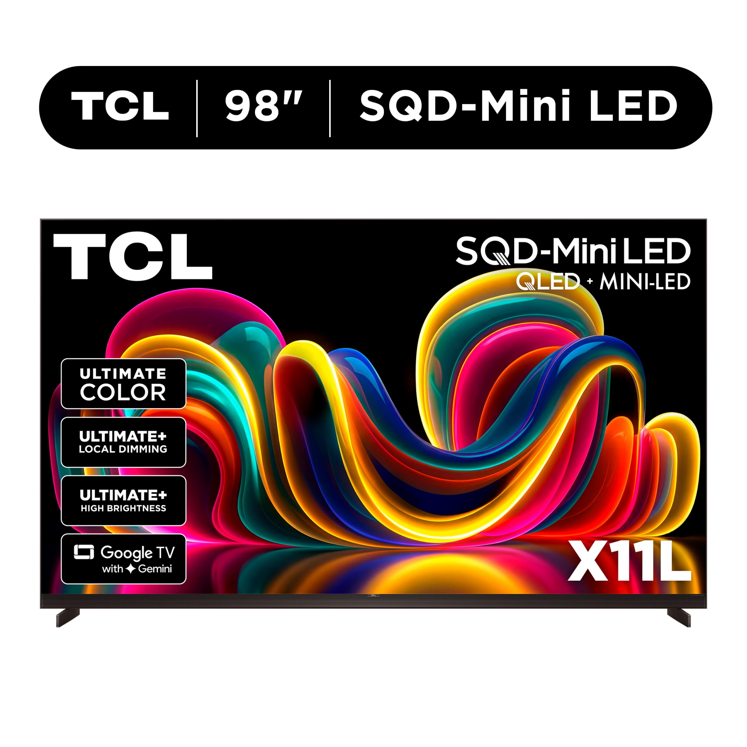 TCL 98” Class X11L Series QLED SQD-Mini LED Smart Google TV (NEW 2026) - Deep Color System with Super QLED, Up to LD20000 Precise Dimming Series, Up to HDR10000 Peak Nits, UltraThin Depth - 98X11L