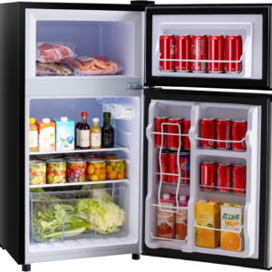 TINKLE WELL 3.2 Cu.ft Mini Fridge with Freezer, On Sale Compact Dual-Door Refrigerator for Bedroom, Dorm & Office, Black