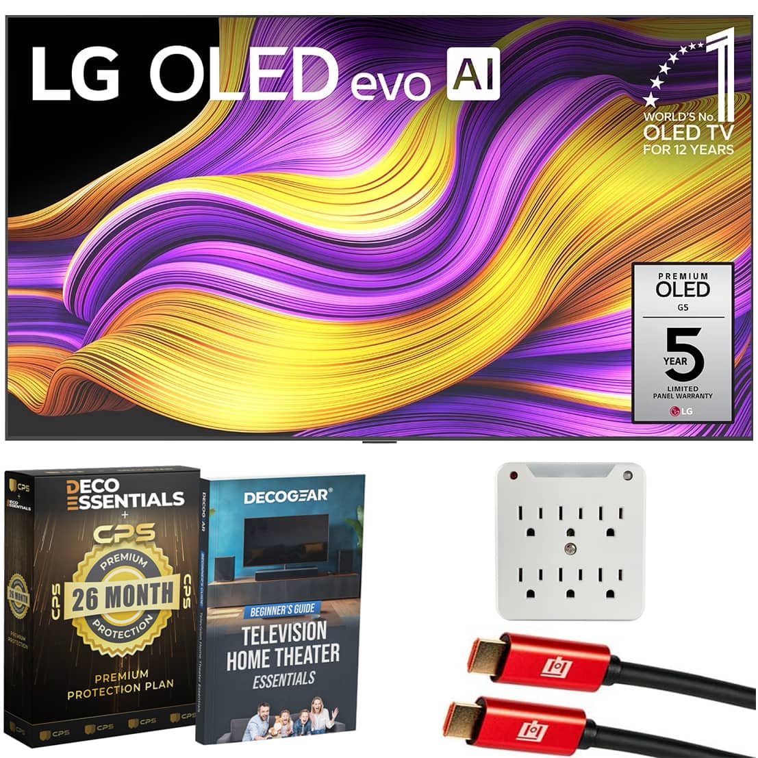 LG - 55" G5 OLED evo 4K UHD TV with One Wall Design (2025) + 26-Month Extended Warranty Protection Plan Bundle