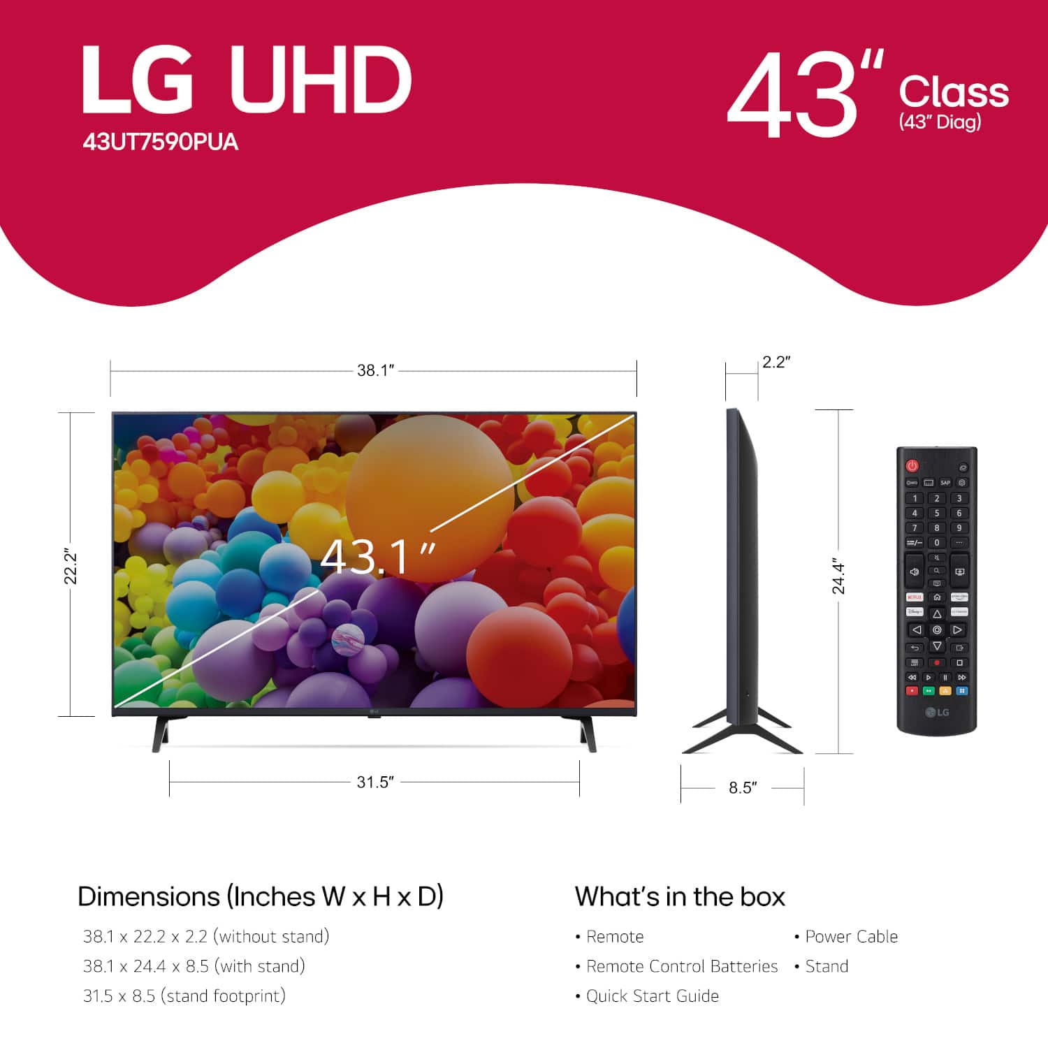 LG - 43” Class UT75 Series LED 4K UHD Smart webOS TV (2024) - Open Box - Excellent - Image 4
