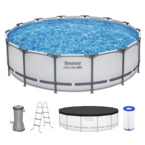 Bestway - Steel Pro MAX 14' x 42" Above Ground Outdoor Swimming Pool Set - Gray