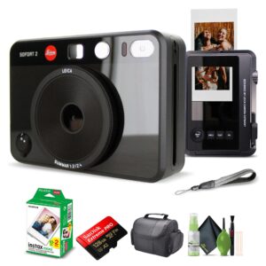 Leica - Sofort 2 Hybrid Instant and Digital Camera + Instant Film 20 Sheets - Black
