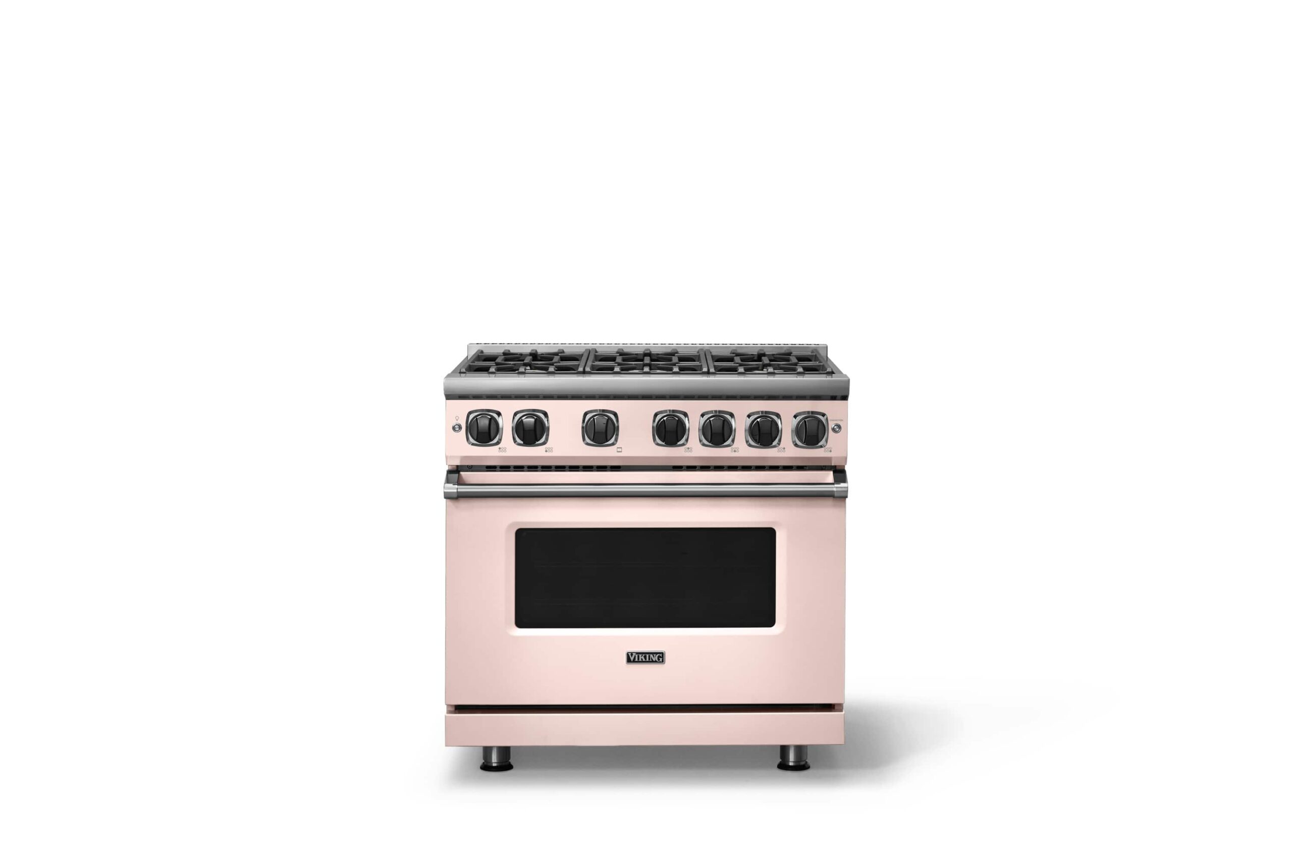 Viking - 36 in. Wide 6 Burner Pro 7 Series 5.6 Cu. Ft. Freestanding Sealed Burner Gas Convection Range - Blush - Blush