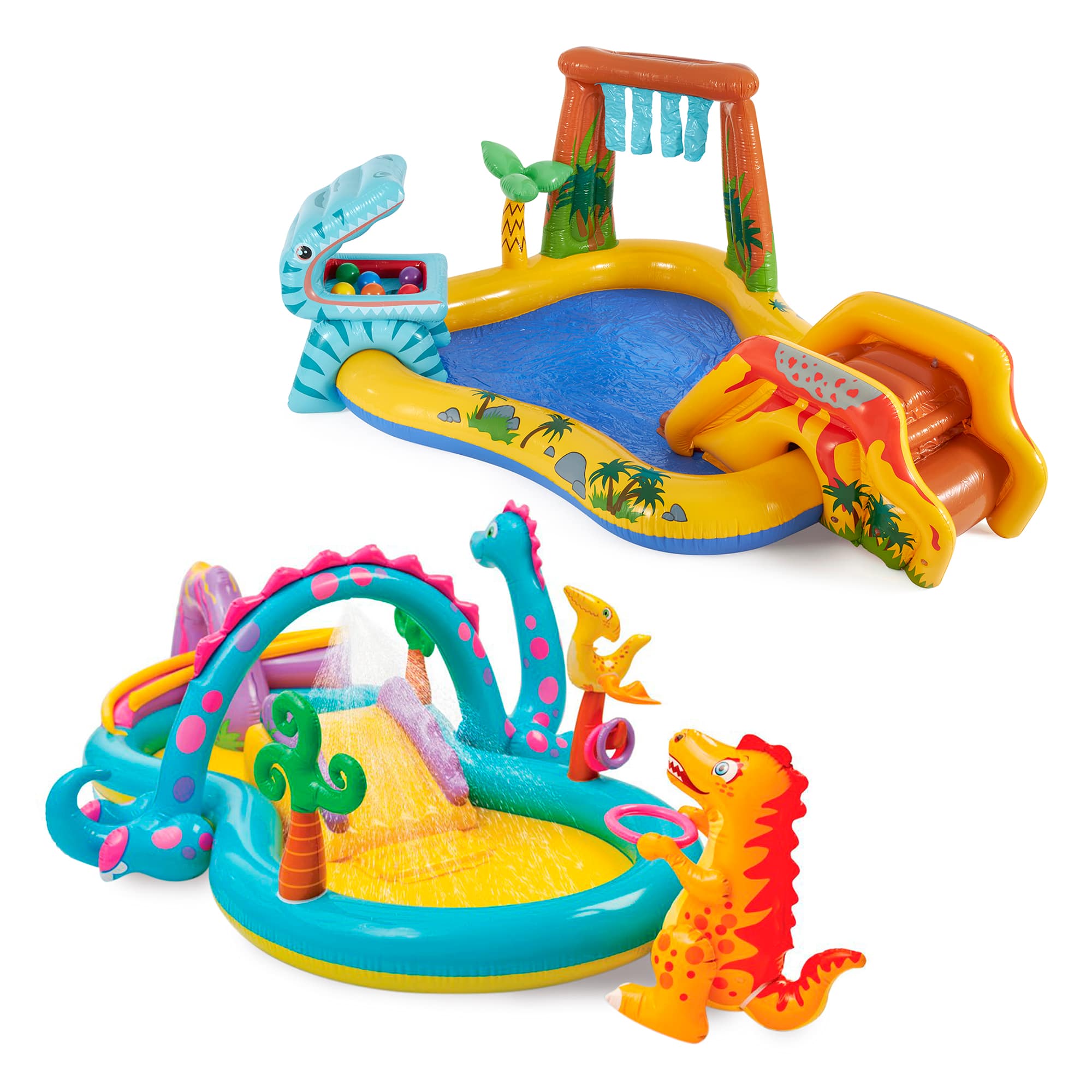 Intex - Dinoland Kiddie Swimming Pool and Dinosaur Kiddie Inflatable Swimming Pool