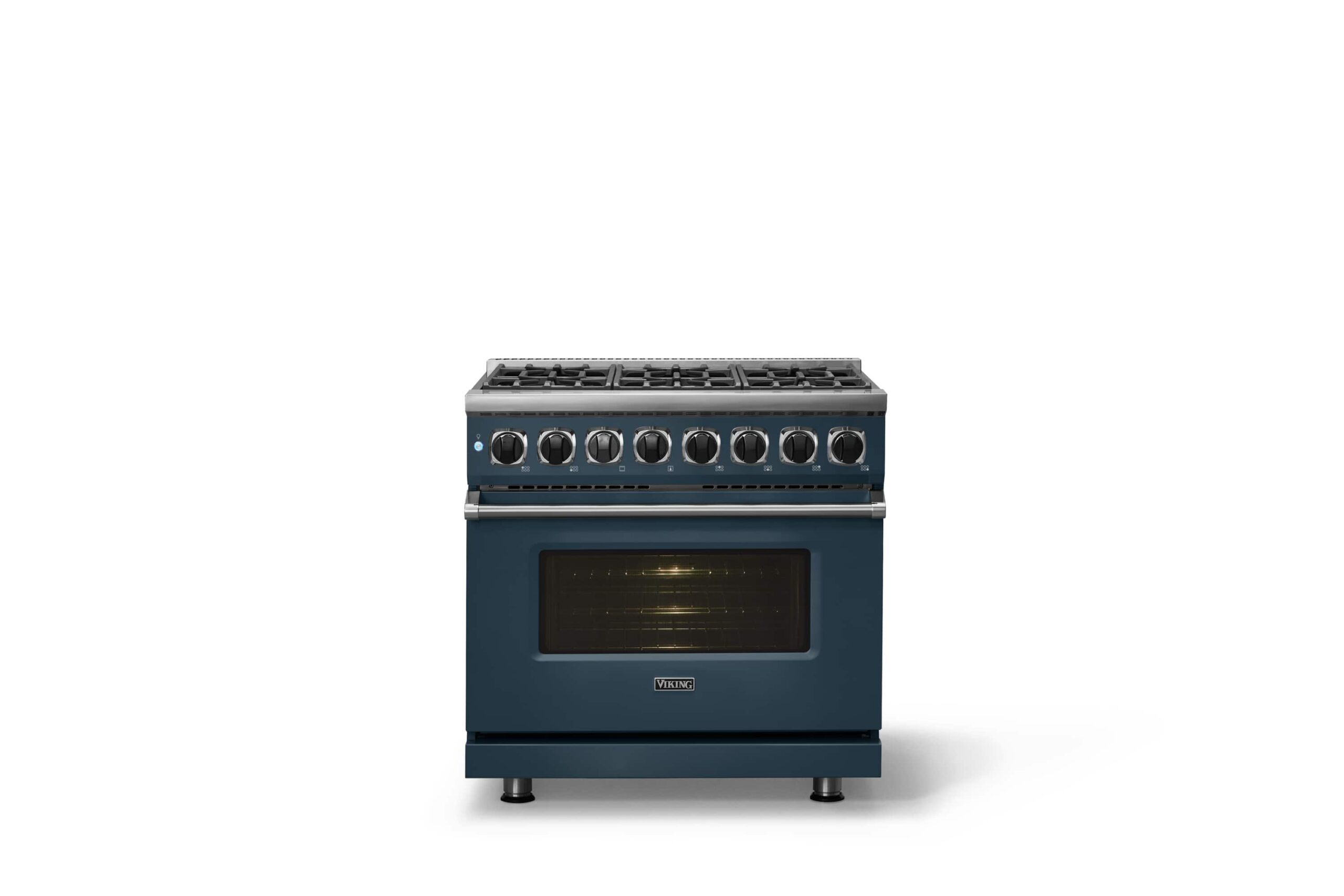 Viking - 36"W. 7Series 5.6 Cu. Ft. Dual Fuel LP Self-Clean 6 Burner Range-Squall - Squall - Image 4