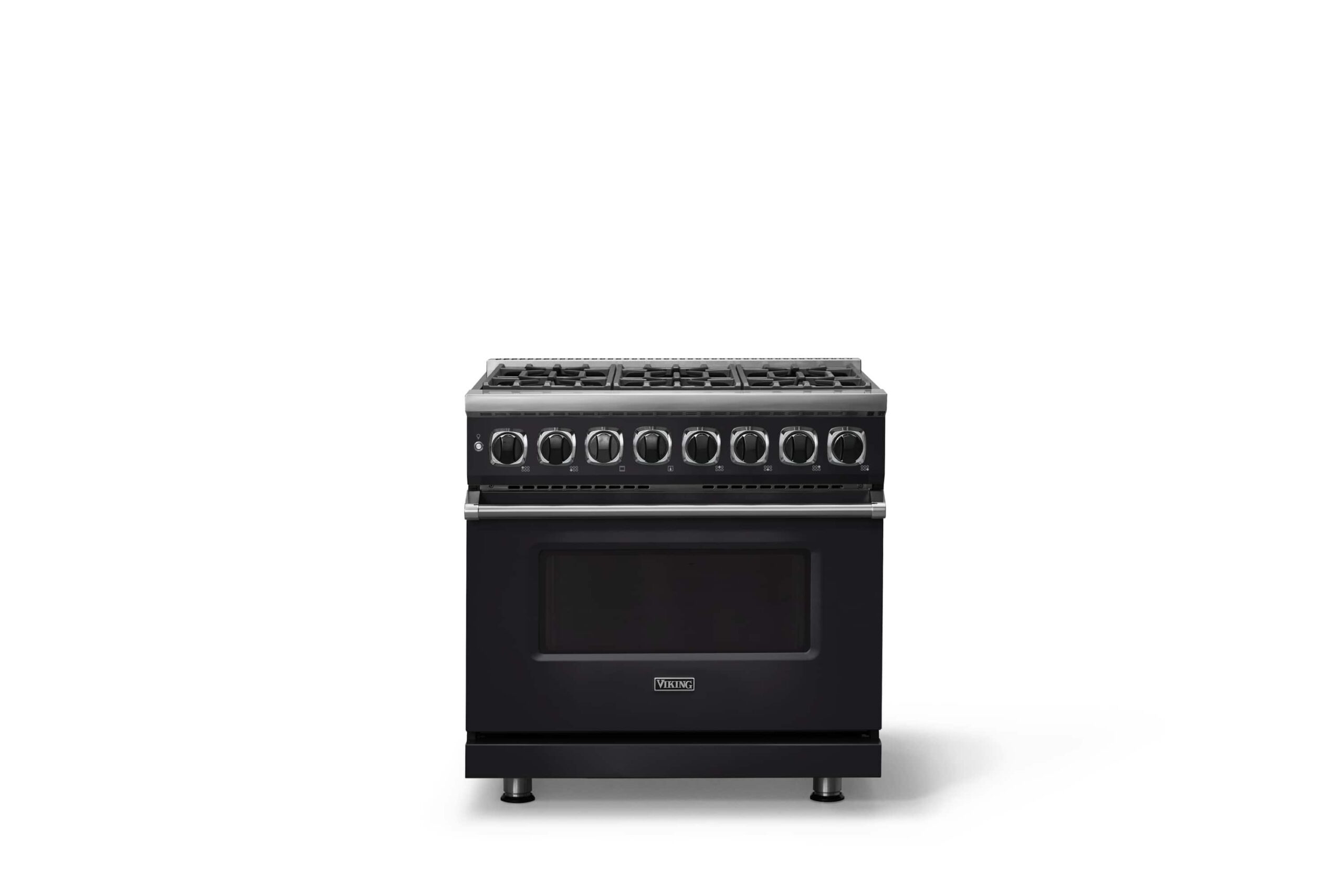 Viking - 36"W. 7Series  5.6 Cu. Ft. Dual Fuel Self-Clean 6 Burner Range-Onyx - Onyx