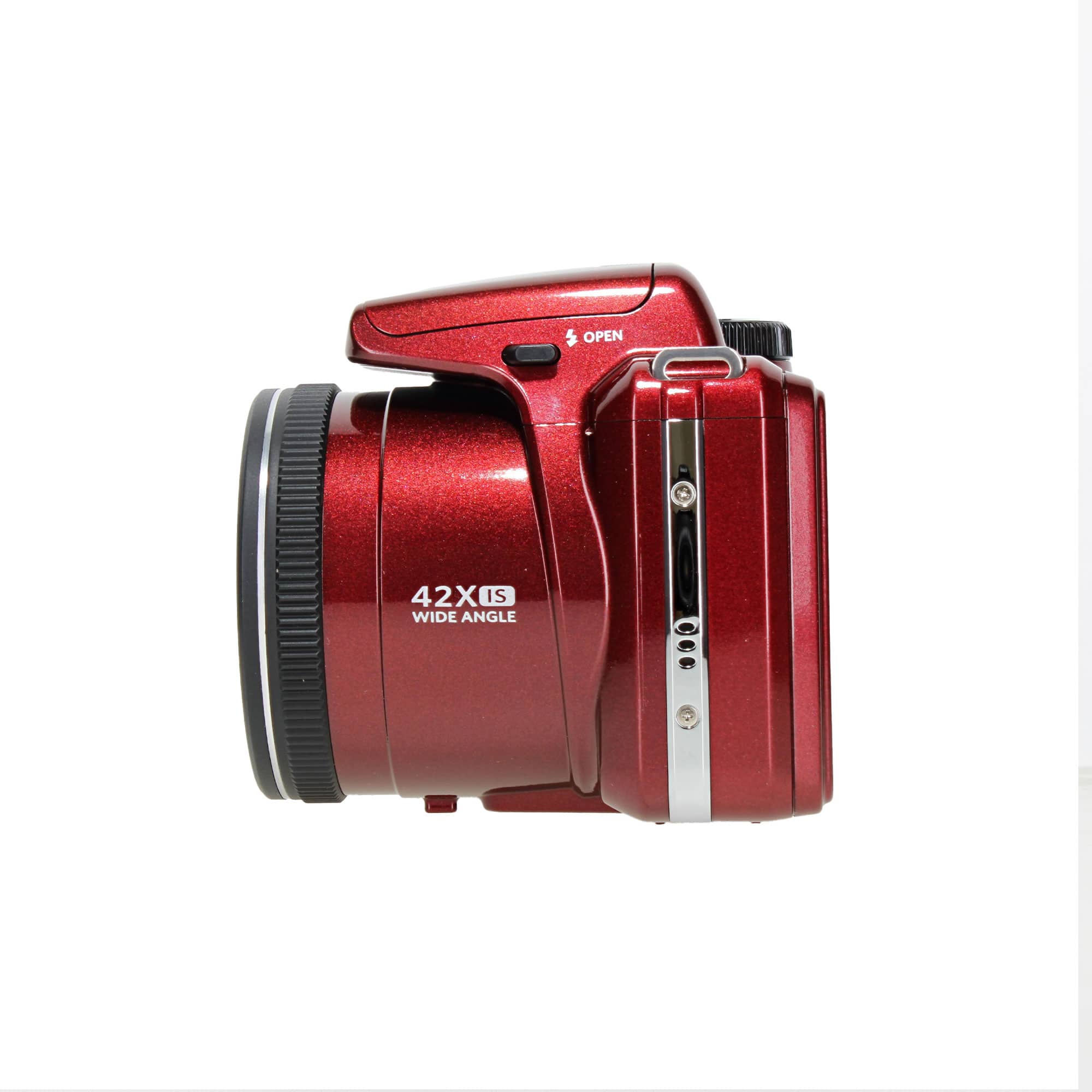 Kodak - PIXPRO AZ425 Digital Camera (Red) (AZ425RD) + 64GB Card + Bag + Cloth - Image 4