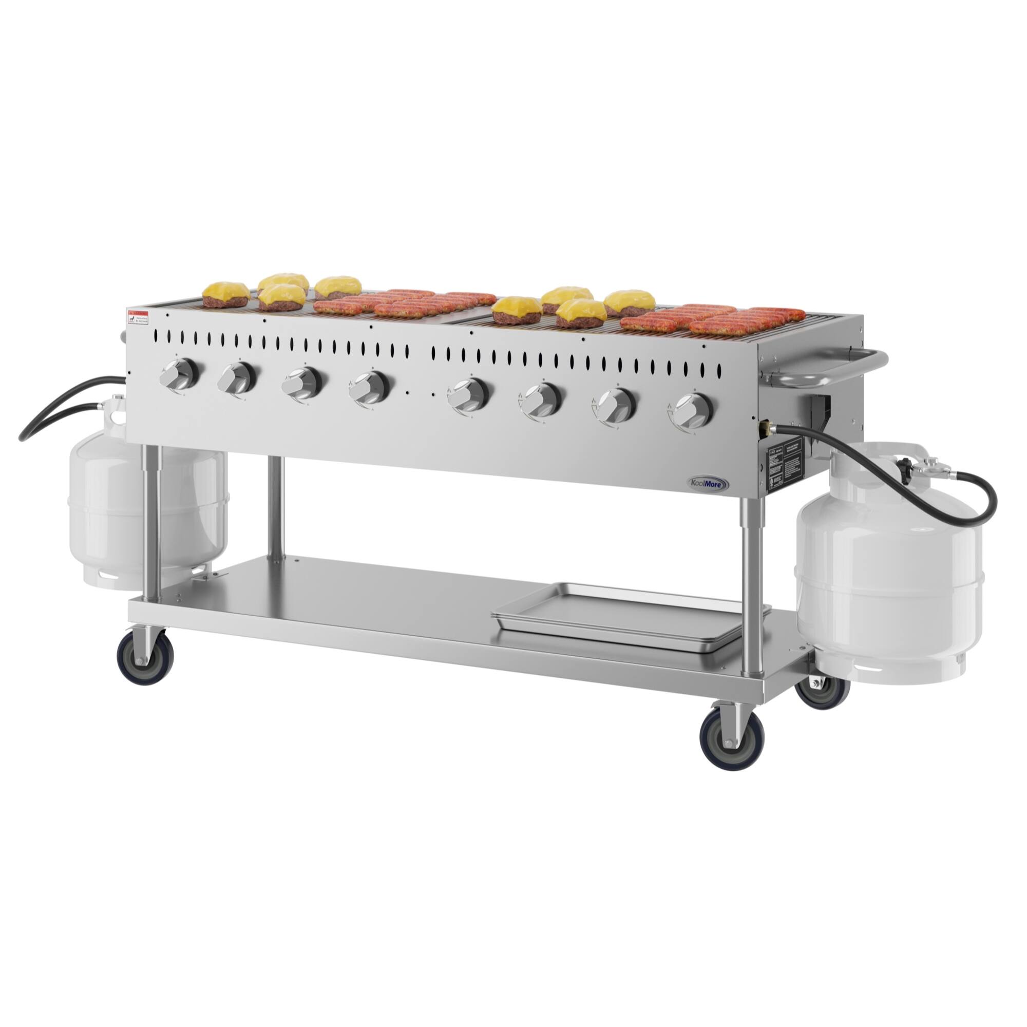 Koolmore - 60 in. Commercial Mobile Outdoor Propane Gas Grill, ETL Listed in Stainless-Steel (KM-CGM-60) - Stainless Steel - Image 3