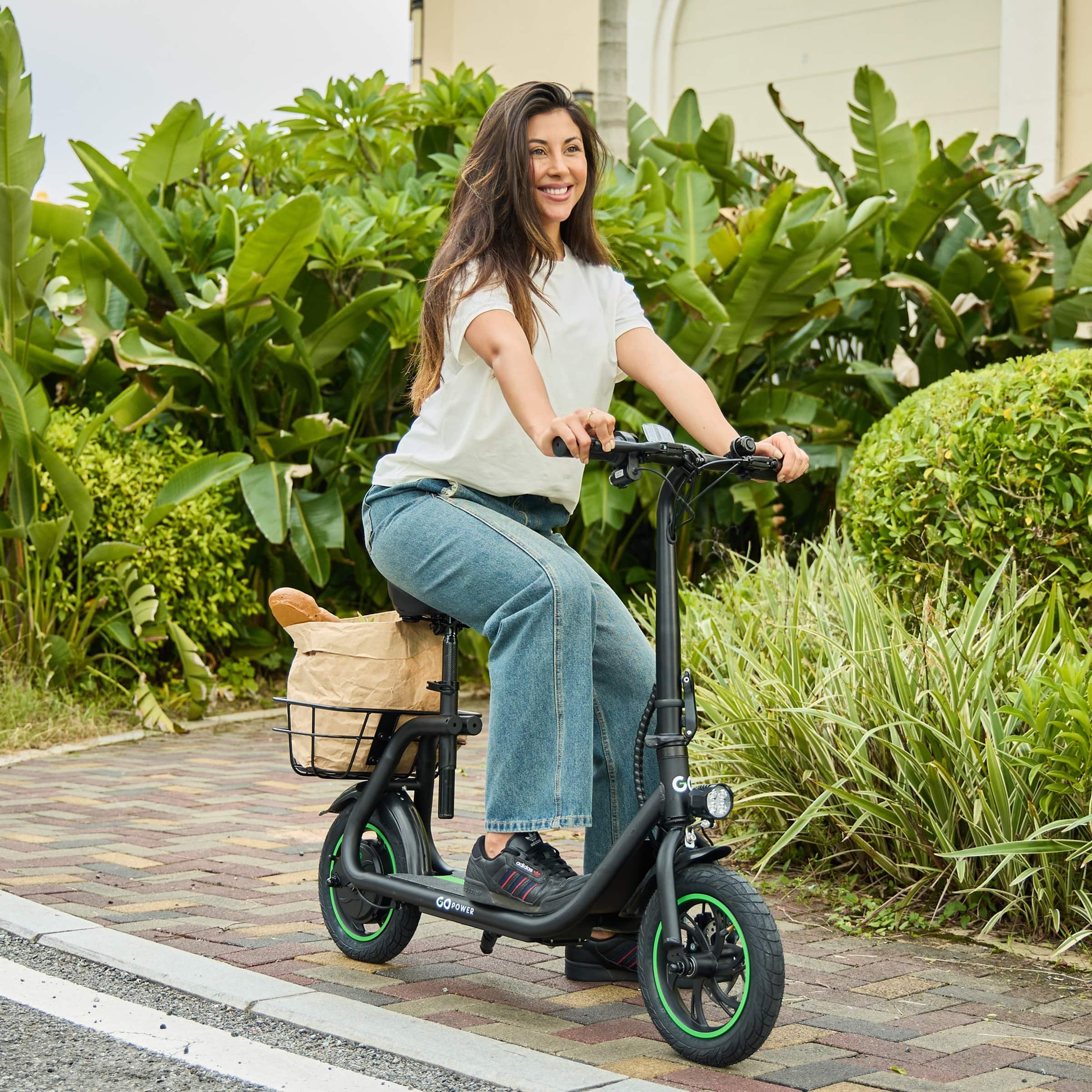 GoPowerBike - GoFlow Electric Scooter with Seat | UL2272 Certified - Black - Image 3