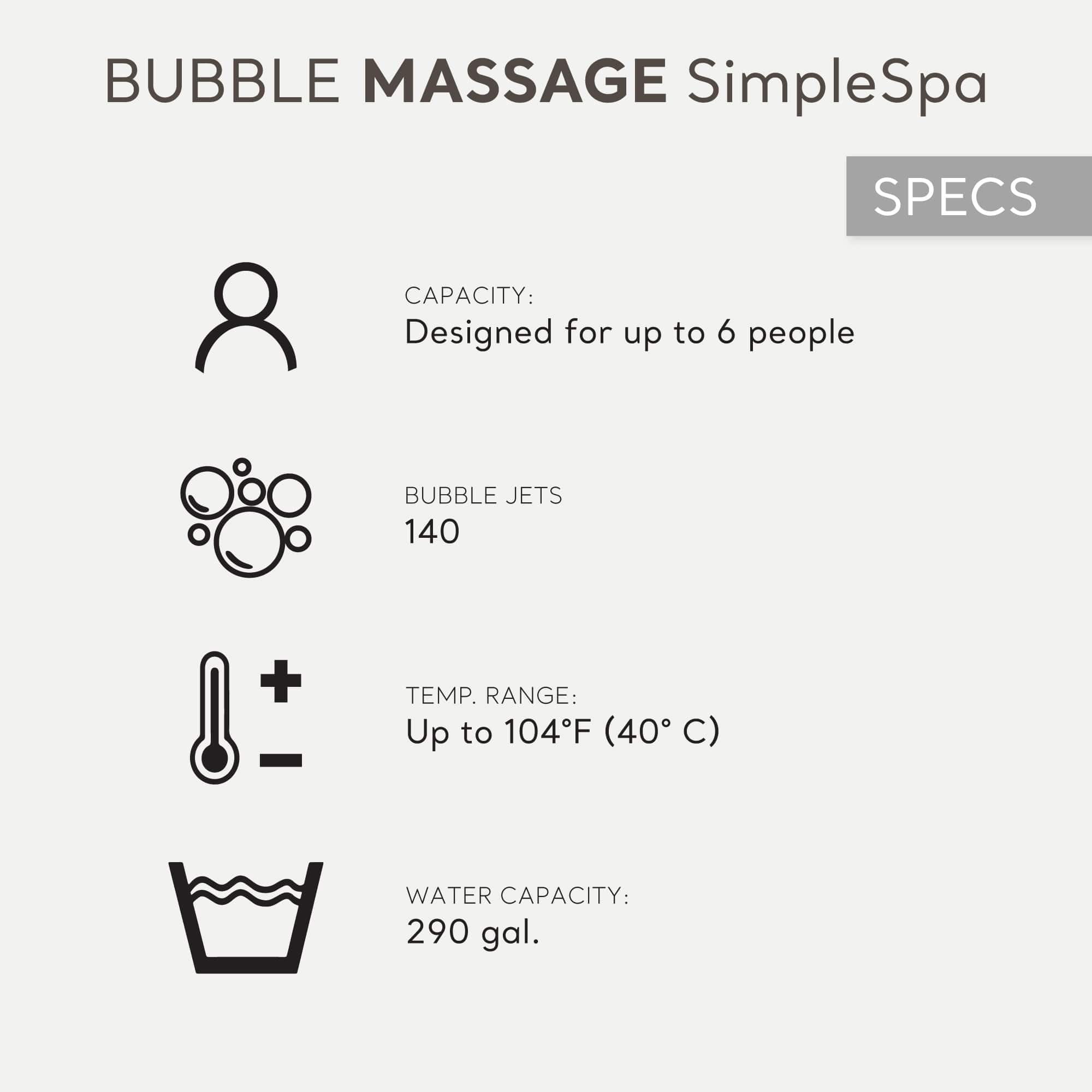 Intex - SimpleSpa Bubble Massage 6 Person Inflatable Hot Tub with Energy Cover - Gray - Image 3