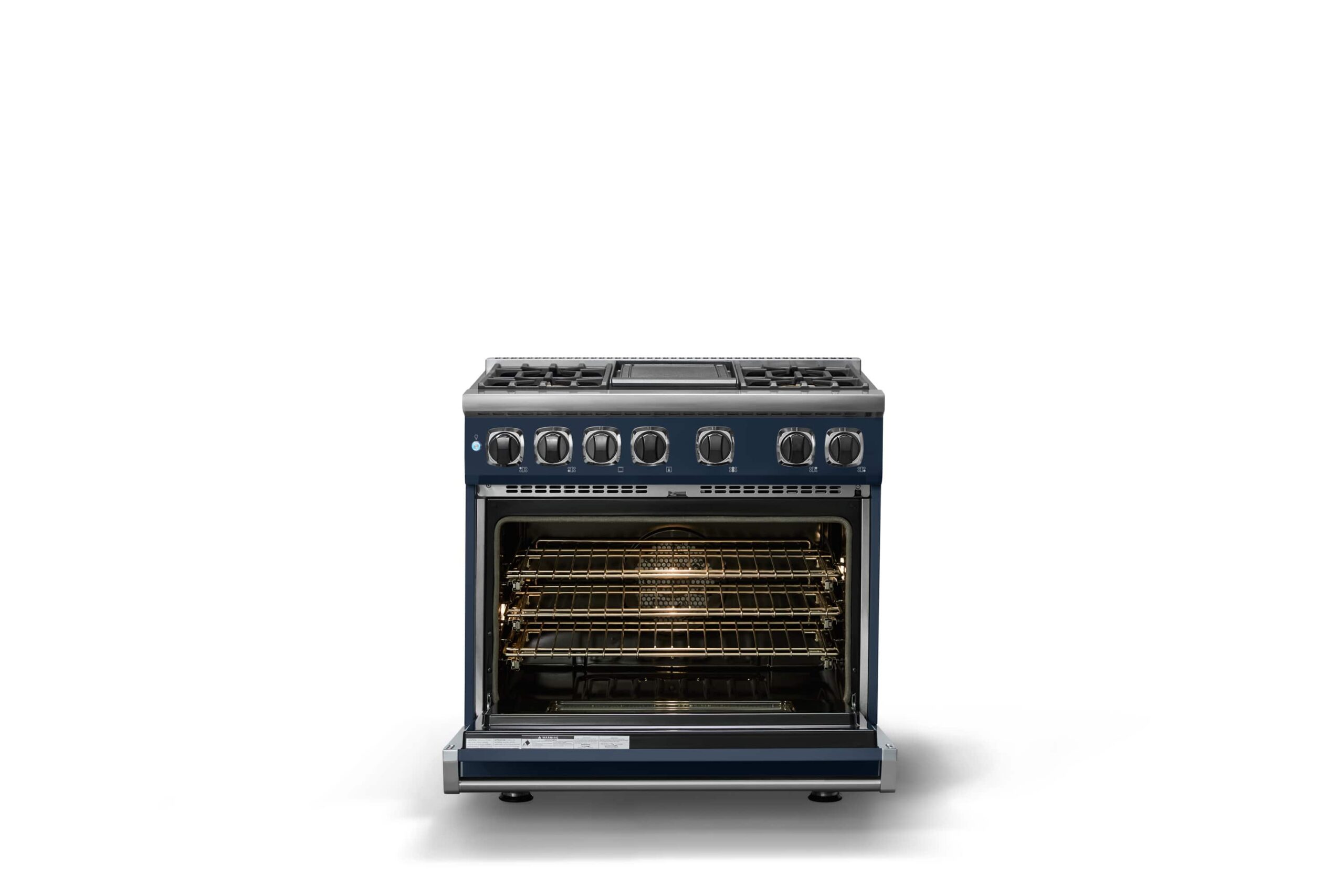 Viking - 36"W. 5.6 Cu. Ft. 7S Self-Clean LP Dual Fuel Range-Slate Blue - Slate Blue - Image 5