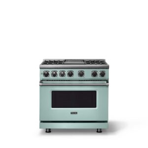 Viking - 36"W. 5.6 Cu. Ft. 7S Self-Clean LP Dual Fuel Range-Splash - Splash