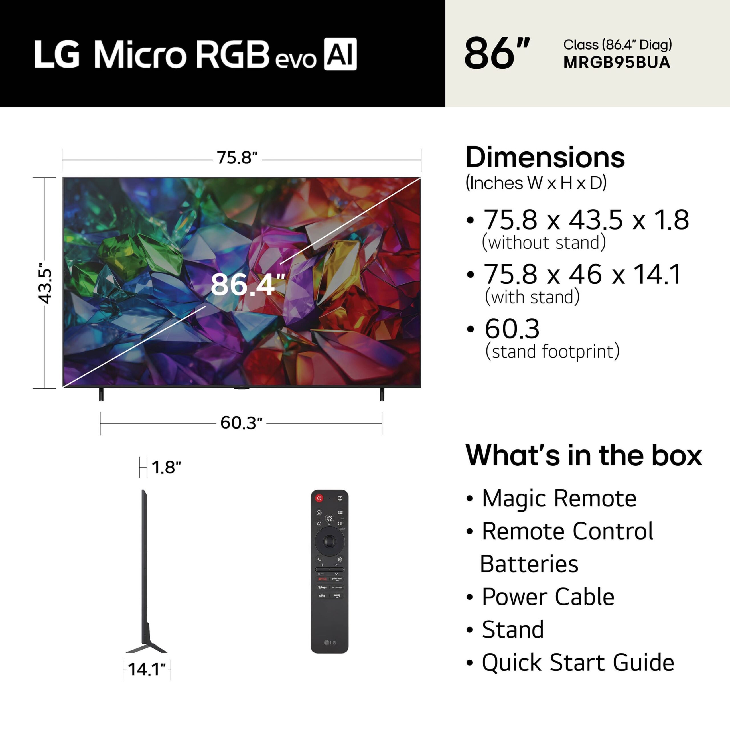 LG - 86" Class 95B Series Micro RGB evo AI LED 4K Smart webOS TV (2026) - Image 2