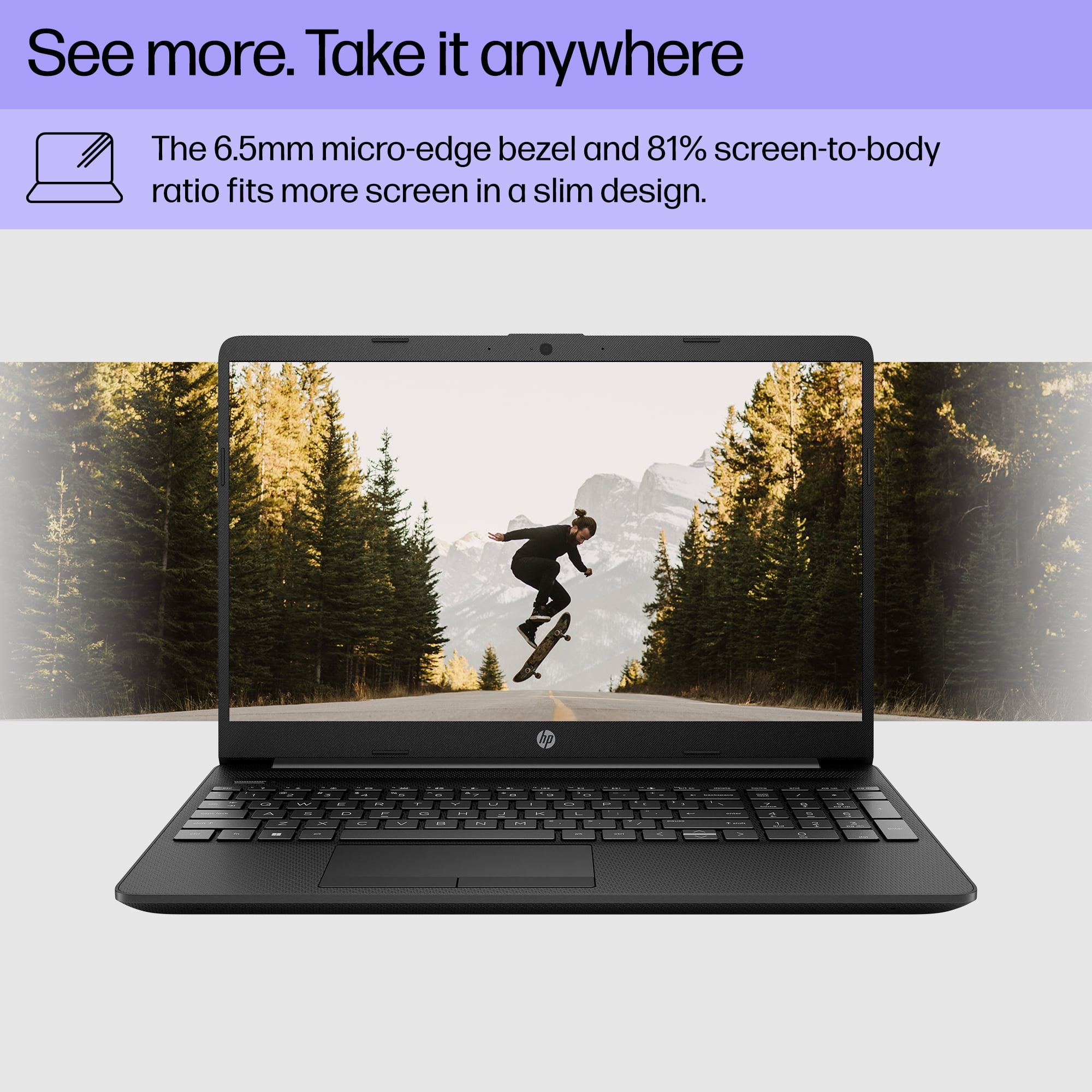HP 15.6" Laptop, Intel Pentium Silver N5030, 4GB RAM, 128GB SSD, Jet Black, Windows 11 Home in S mode, 15-dw1783wm - Image 6