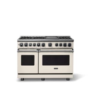 Viking - 48"W. 7.3 Cu. Ft. 7Series Self-Clean LP Dual Fuel 8 Burner Range/Griddle-Pure White - Pure White
