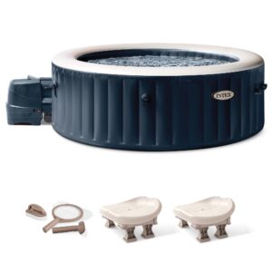Intex - PureSpa Plus Portable Inflatable Hot Tub with Accessory Kit & 2 Seat Spas - Blue