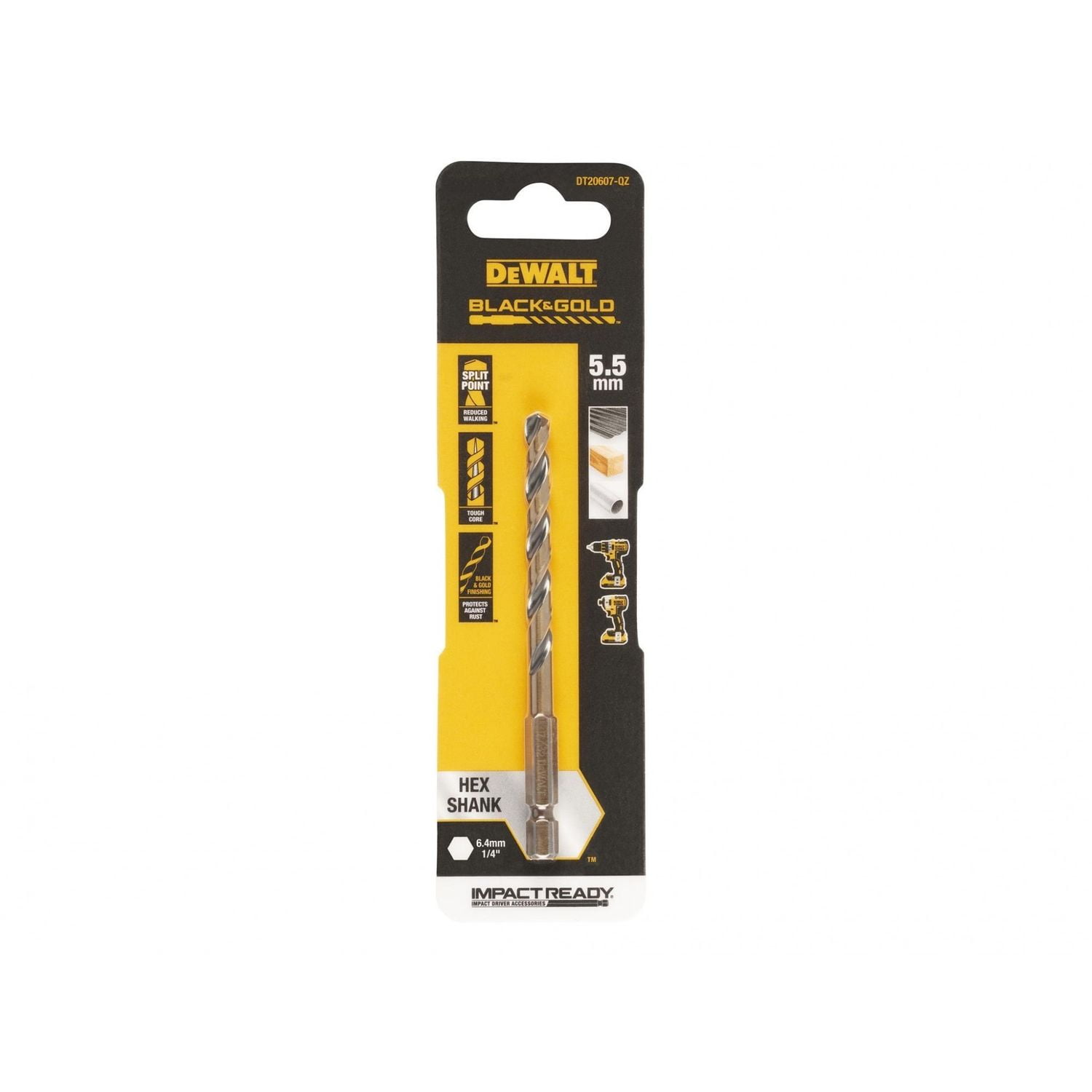 Dewalt Power Tools Black&gold Hex Hss-g Drill Bits - Image 3