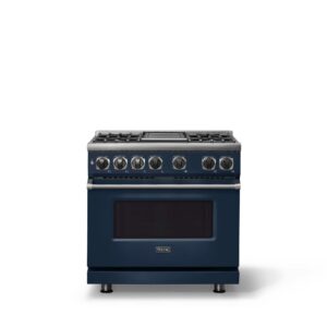 Viking - 36"W. 5.6 Cu. Ft. 7S Self-Clean LP Dual Fuel Range-Slate Blue - Slate Blue