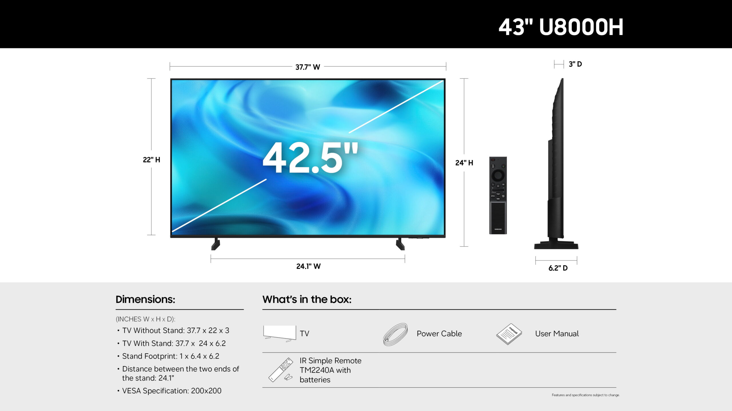 Samsung 43” Class U8000H Series Crystal UHD 4K UHD Samsung Vision AI Companion Smart Tizen TV 2026 - UN43U8000HFXZA - Image 9