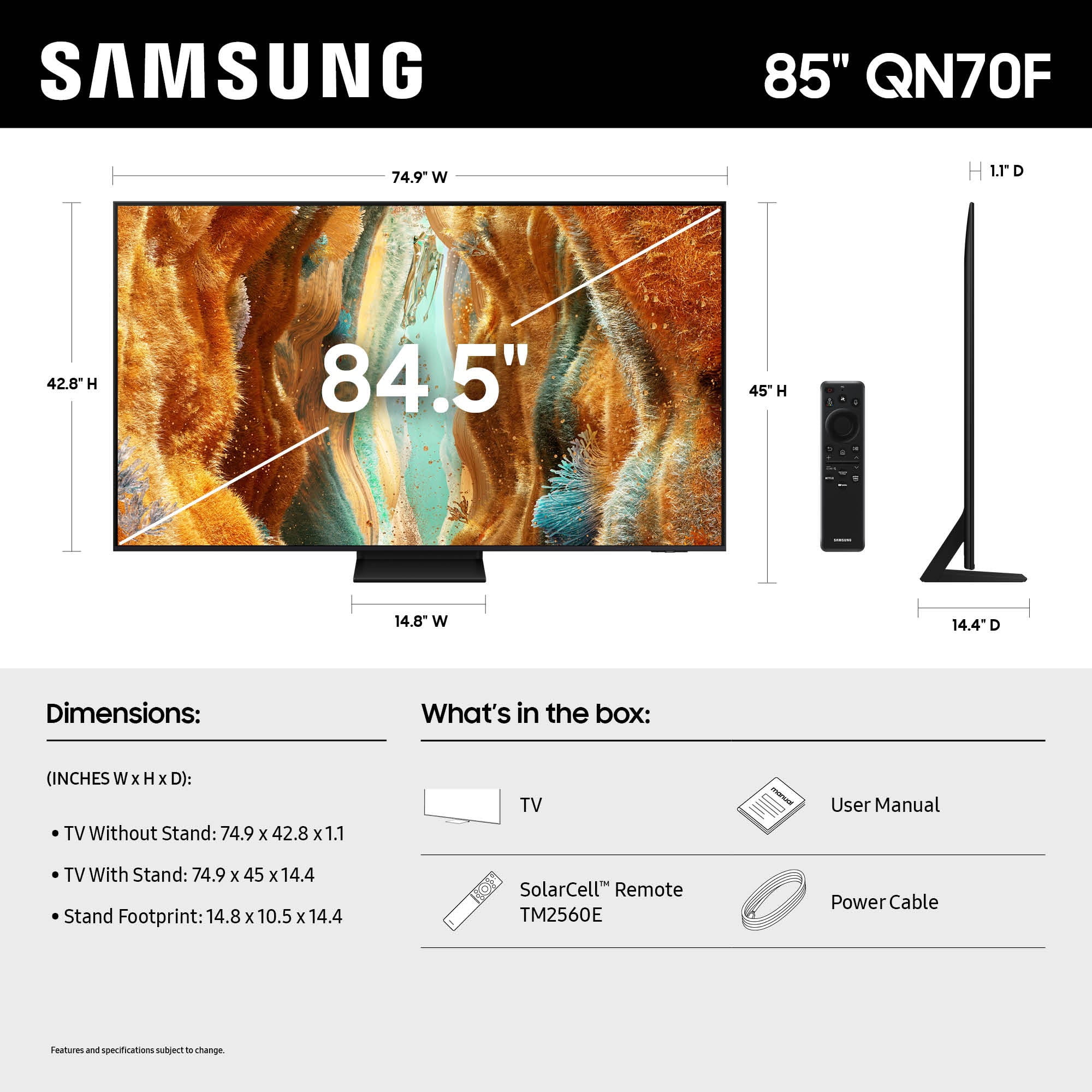 Samsung 85” Class Neo QLED 4K QN70F Samsung Vision AI Mini LED Smart TV (2025) - QN85QN70FAFXZA - Image 5