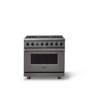 Viking - 36"W. 7Series  5.6 Cu. Ft. Dual Fuel LP Self-Clean 6 Burner Range-Damascus Gray - Damascus Gray