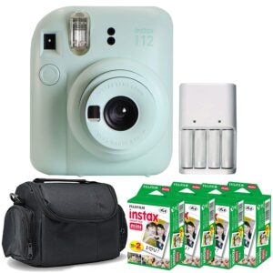Fujifilm - INSTAX MINI 12 Instant Film Camera Mint 4x Mini Instax Film Kit - Green