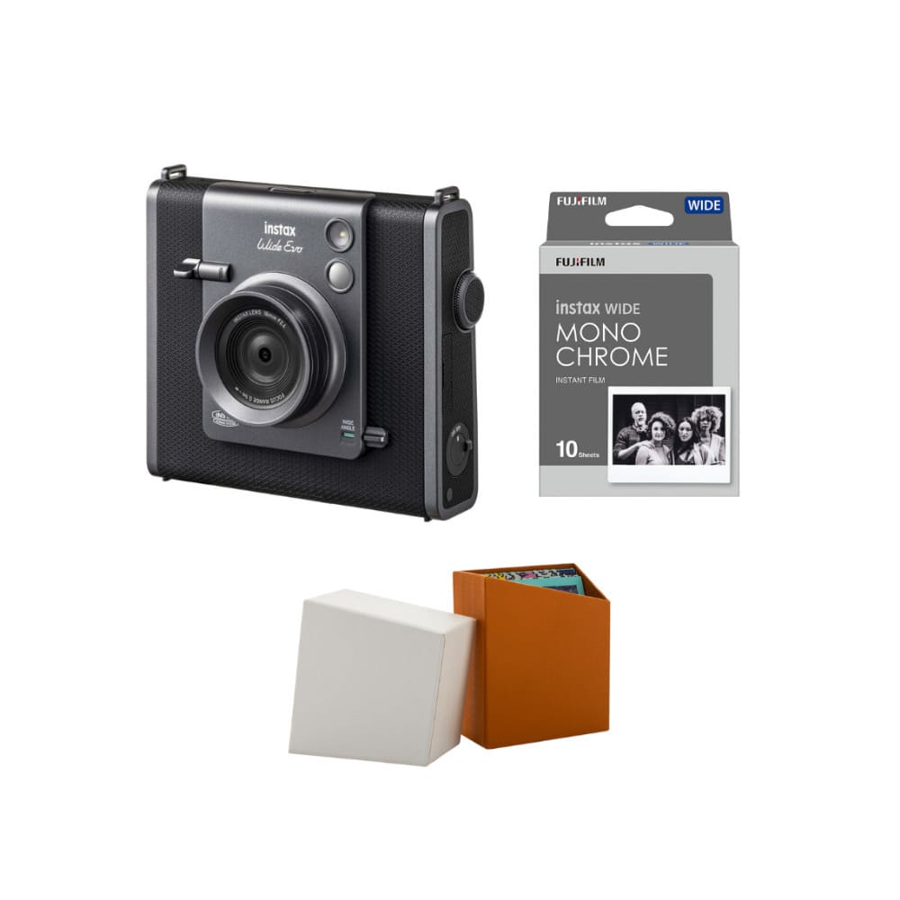 Fujifilm - Instax Wide Evo Black with Monochrome Film and Accessories Kit
