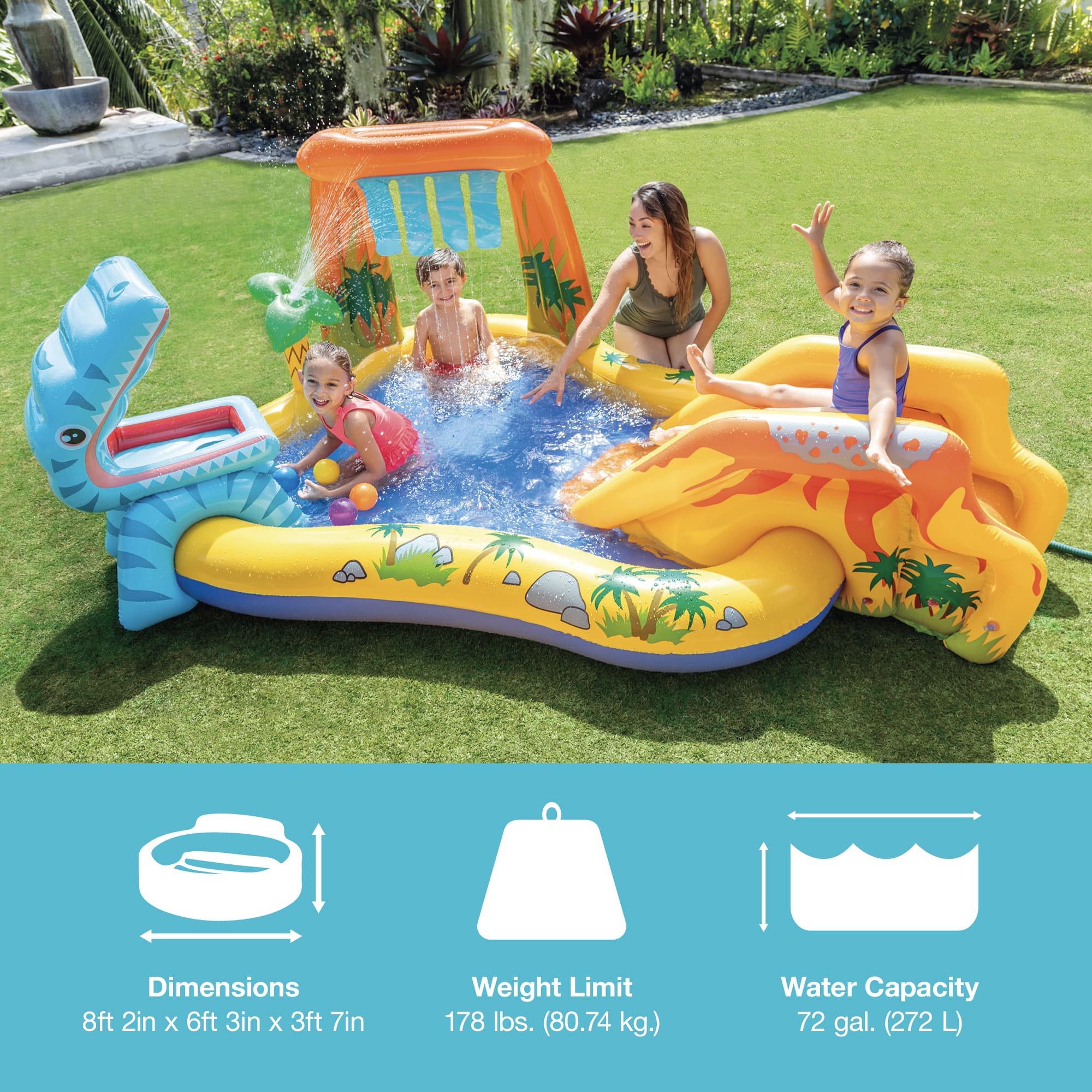 Intex - Dinoland Kiddie Swimming Pool and Dinosaur Kiddie Inflatable Swimming Pool - Image 2