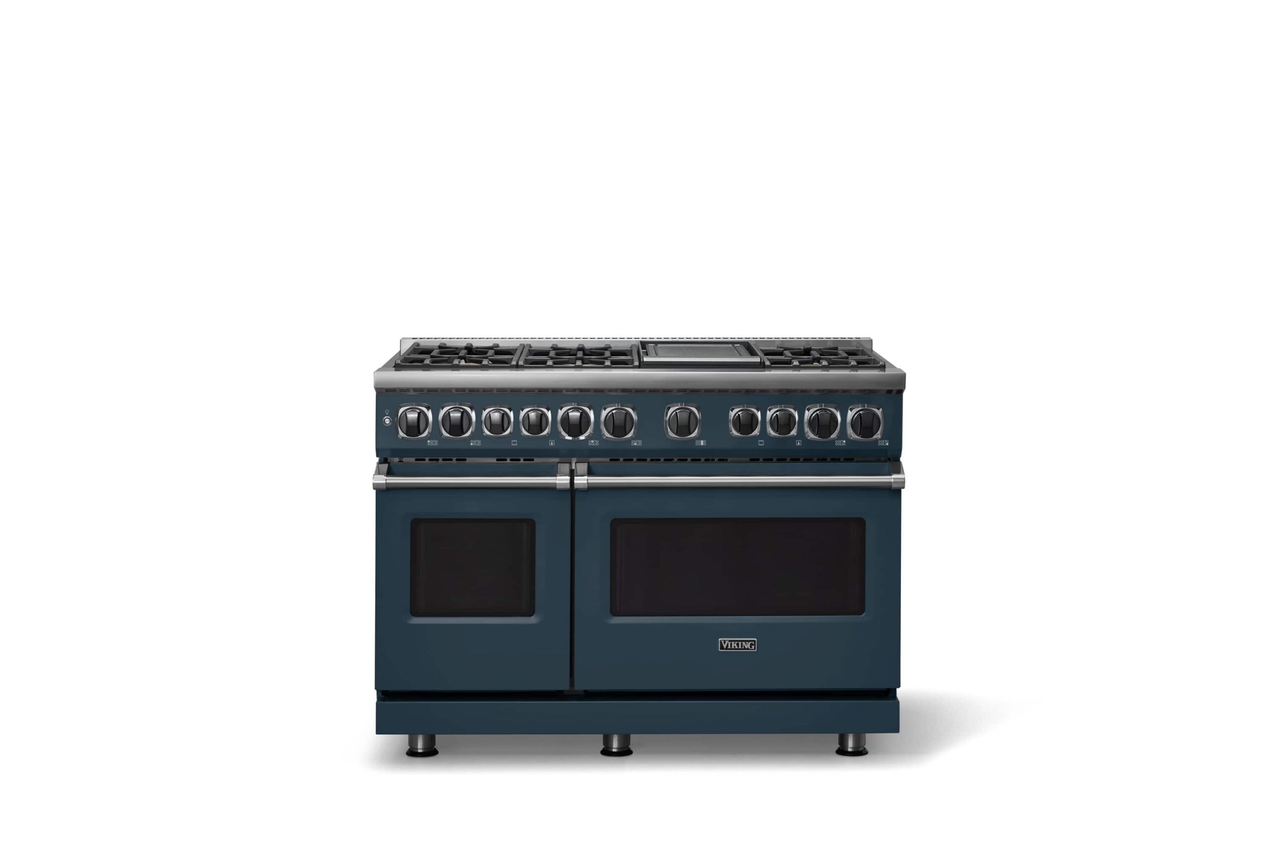 Viking - 48"W. 7.3 Cu. Ft. 7Series Self-Clean LP Dual Fuel 8 Burner Range/Griddle-Squall - Squall