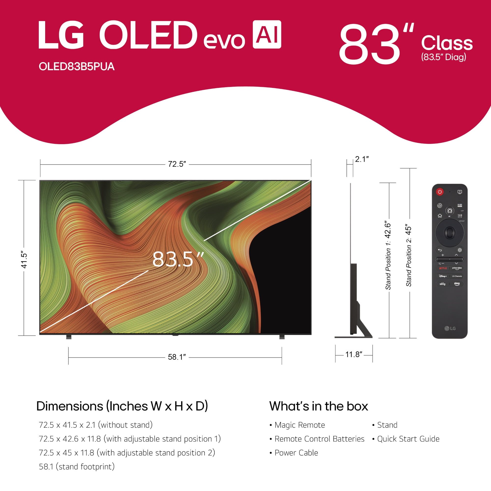 LG 83" OLED B5 Series 4K UHD OLED AI Smart webOS 25 TV, OLED83B5PUA - Image 17