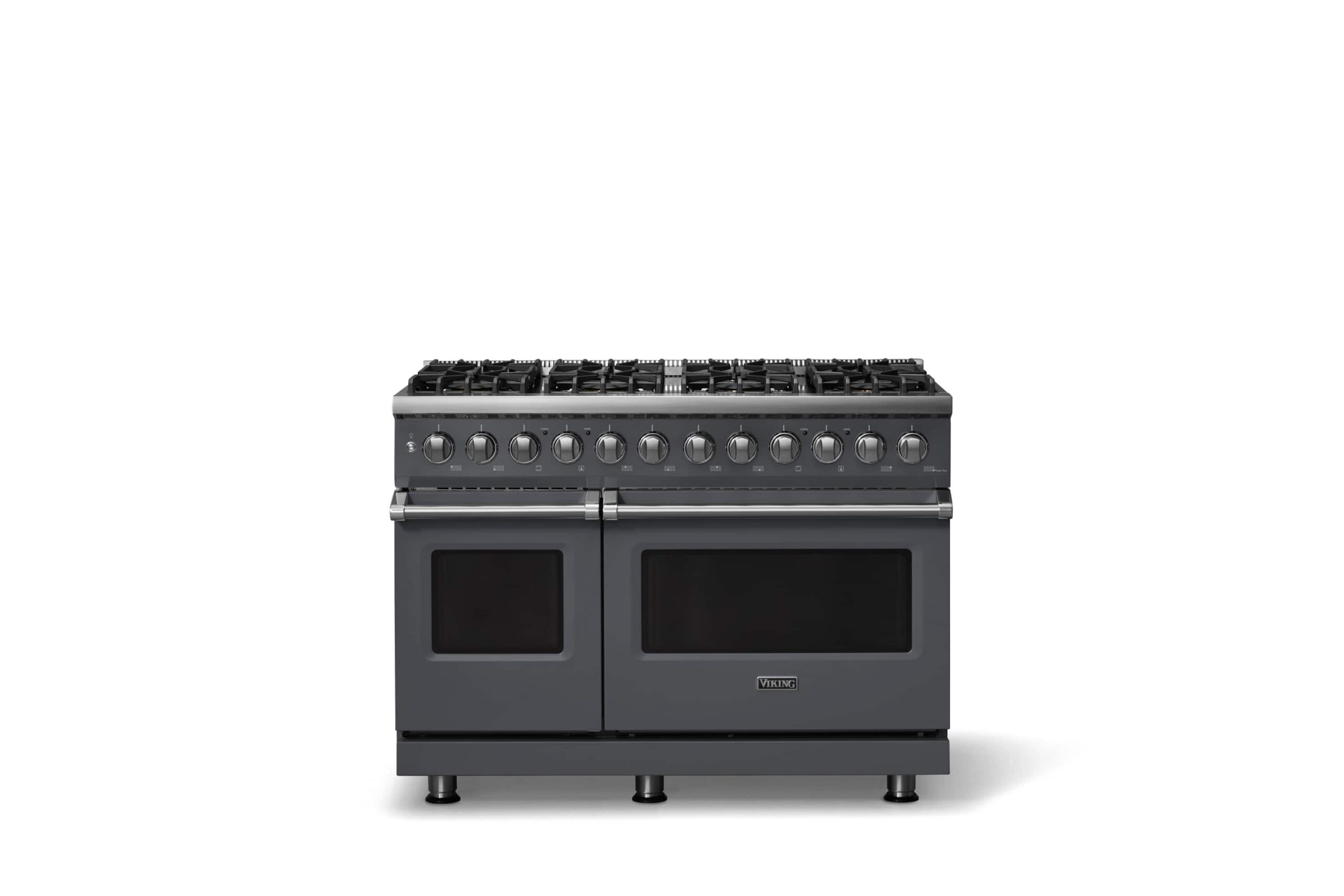 Viking - Pro 5 Series 7.3Cu. Ft. Freestanding Sealed 8 Burner Dual Fuel Convection Range/Griddle - Cast Black - Cast Black