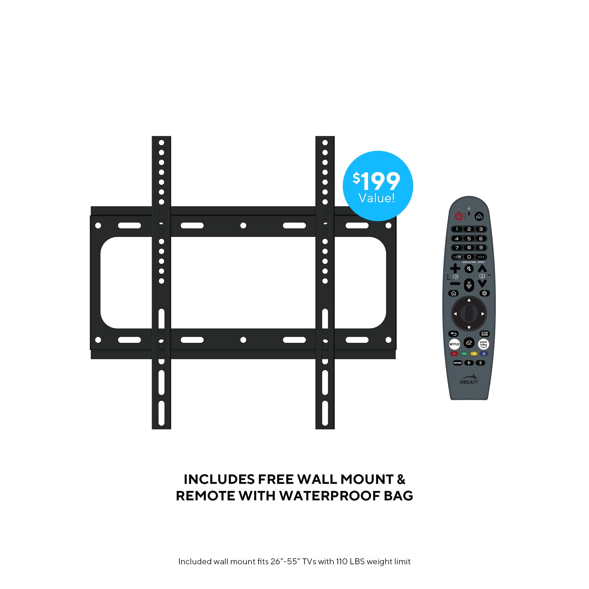 NavaTV 55" 4K UHD LED Partial Sun Outdoor Smart TV + Wall Mount, IP54 Weatherproof, Tempered Anti-Glare Television (NVTV550SM) - Image 5