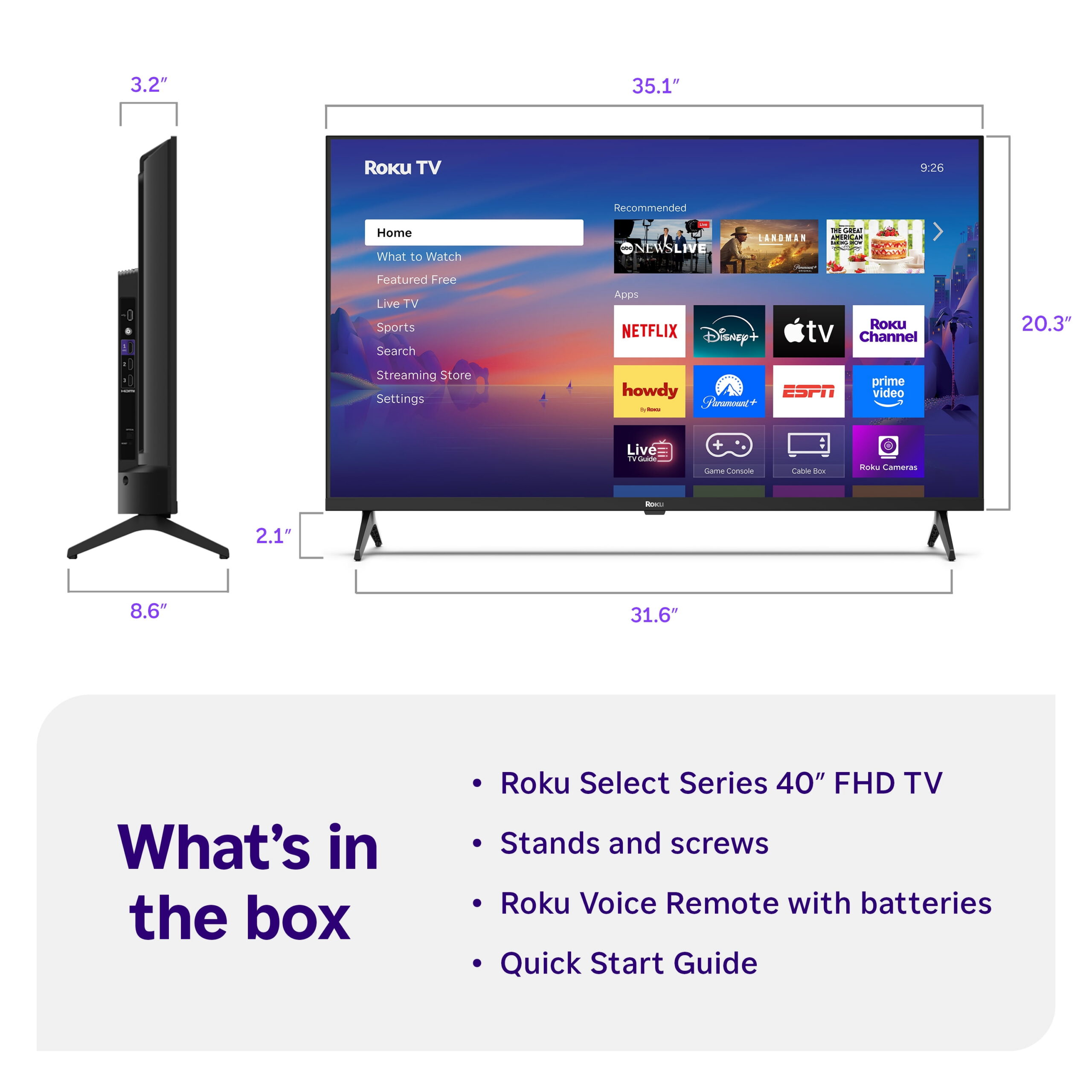 Roku Smart TV 2025 – 40-Inch Select Series, 1080p Full HD TV – Roku TV with Voice Remote - Image 9