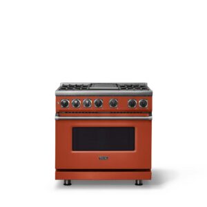 Viking - 36"W. 5.6 Cu. Ft. 7S Self-Clean LP Dual Fuel Range-Spiced Cider - Spiced Cider