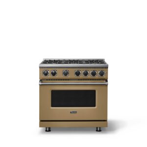 Viking - 36 in. Wide 6 Burner Pro 7 Series 5.6 Cu. Ft. Freestanding Sealed Burner Gas Convection Range - Golden Hour - Golden Hour