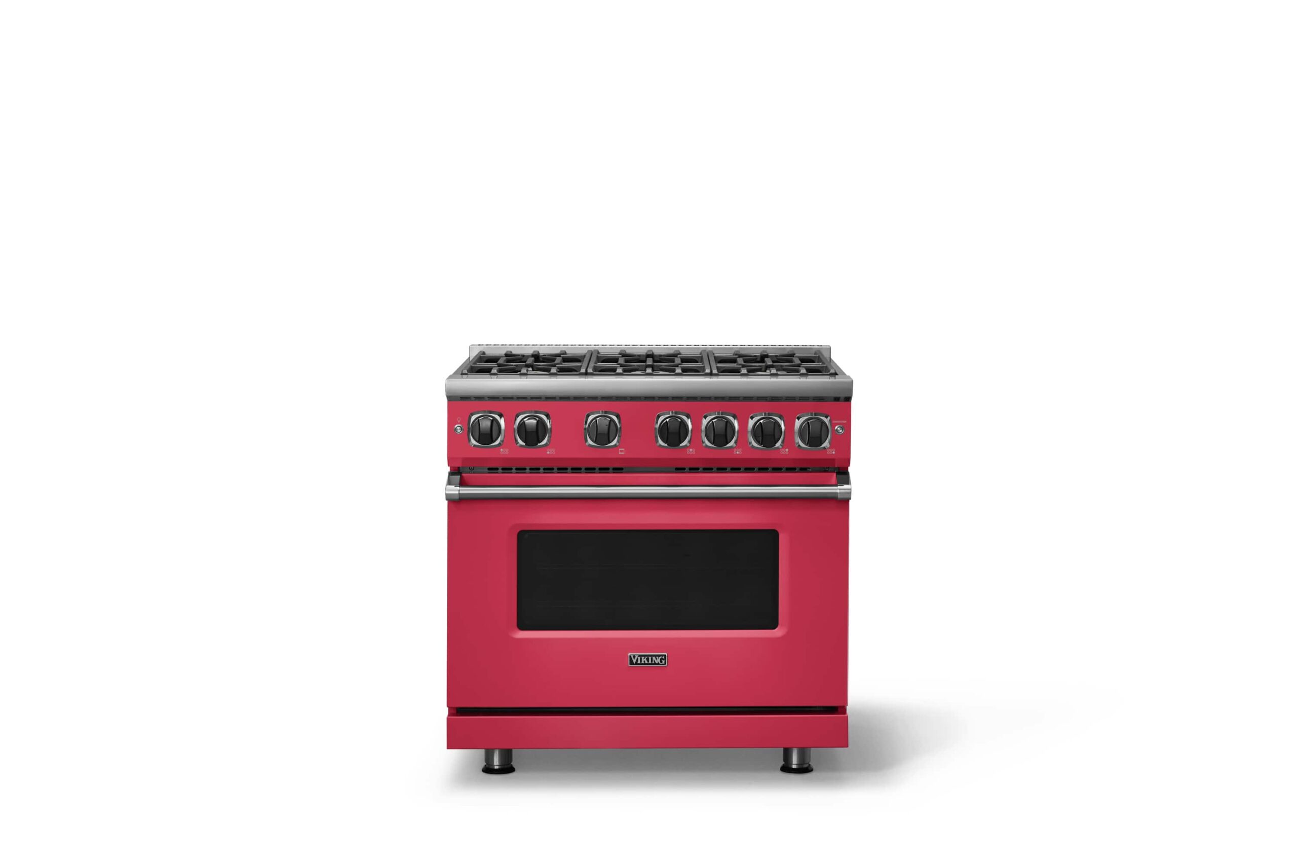 Viking - 36 in. Wide 6 Burner Pro 7 Series 5.6 Cu. Ft. Freestanding Sealed Burner Gas Convection Range - Valentine - Valentine