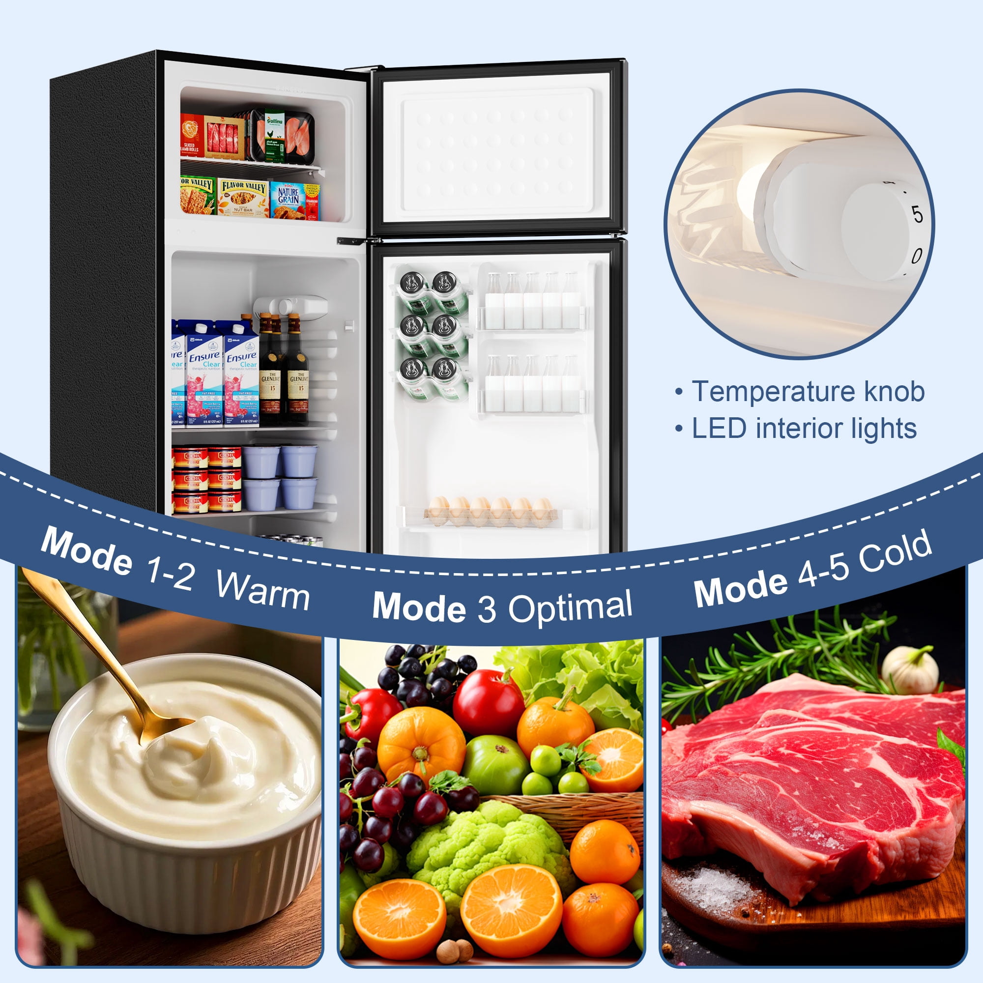 BANGSON 7.7 Cu.ft Top Freezer Refrigerator for Apartments, Energy Saving, Adjustable Thermostat, Large Capacity, Low Noise, Silver - Image 4