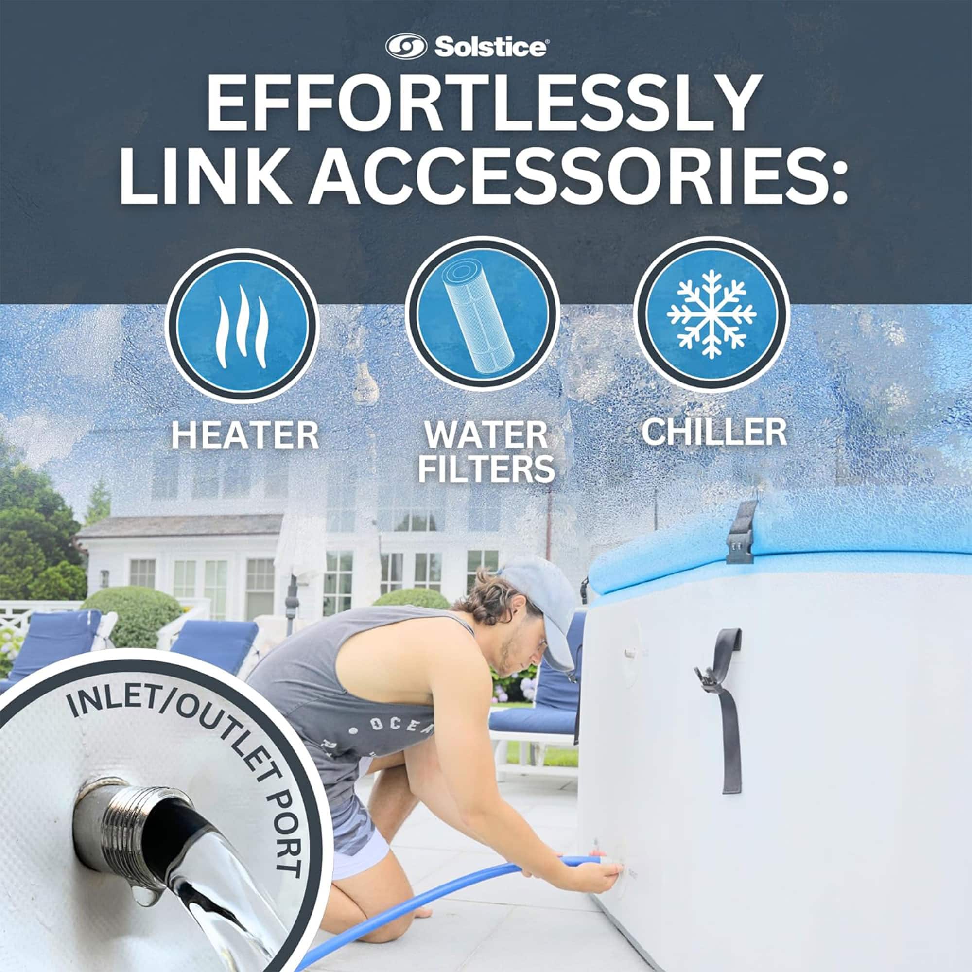Solstice - Plunge 100 Gallon Inflatable Insulated Ice Bath Tub with Lid - White - Image 3