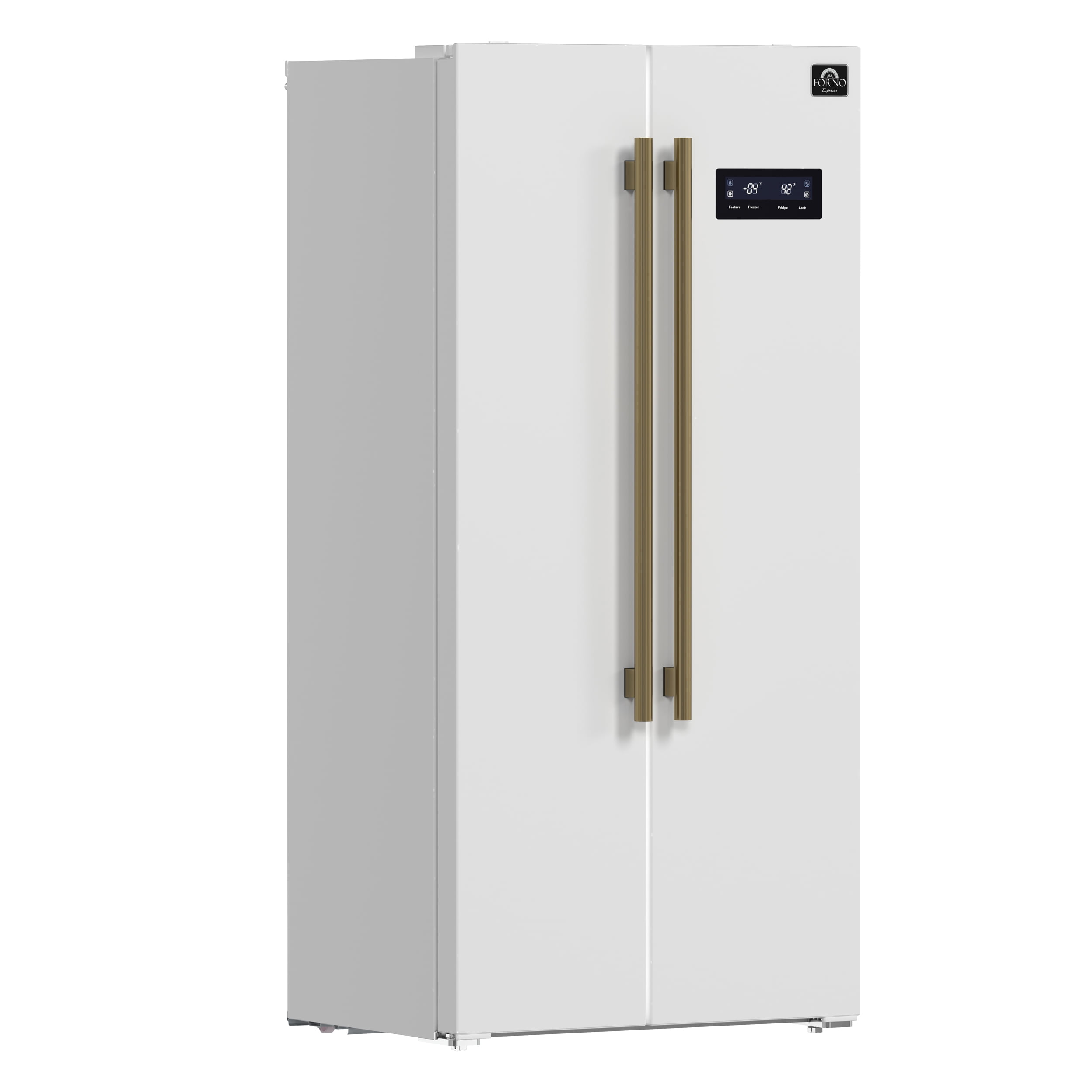 Forno Salerno Espresso 33-inch Side-by-Side 15.6 Cu.Ft. White Refrigerator - Image 3