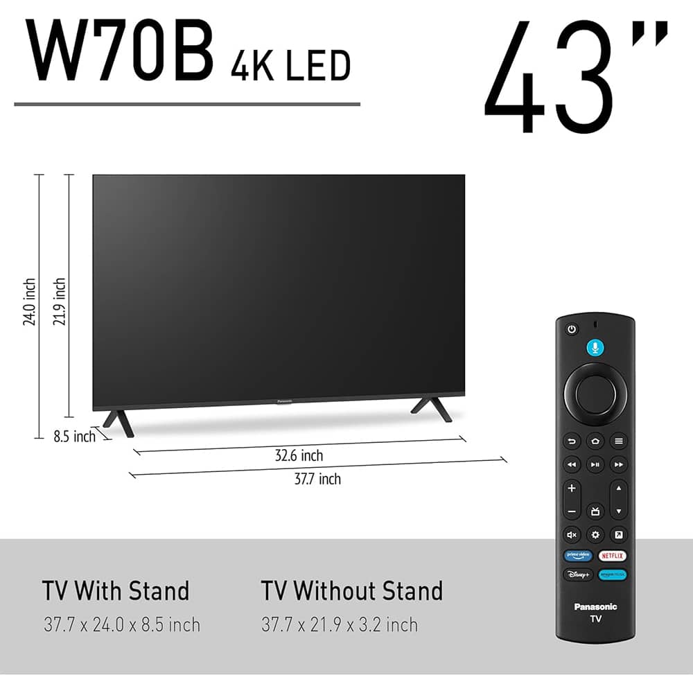 Panasonic - 43" W70 Series LED 4K UHD Smart Fire TV (2025) with 4 Year Extended Protection Plan + WN10 Neck Speaker Bundle - Image 5
